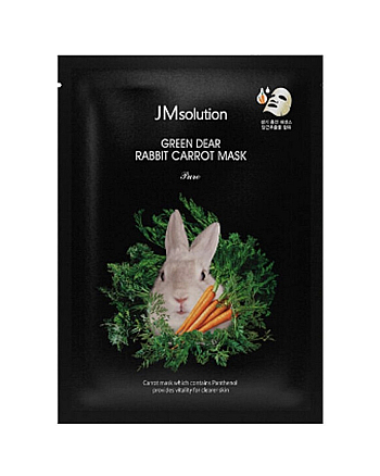 JMsolution Green Dear Rabbit Carrot Mask Pure - Маска тканевая для лица с экстрактом моркови 30 мл - hairs-russia.ru